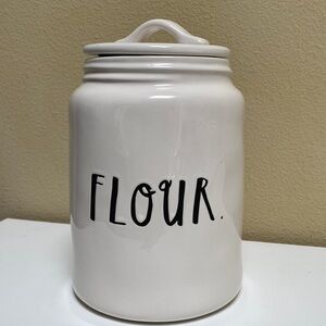 Large Farmhouse Style Ivory Flour Ceramic Canister & Lid by Rae Dunn by Magenta